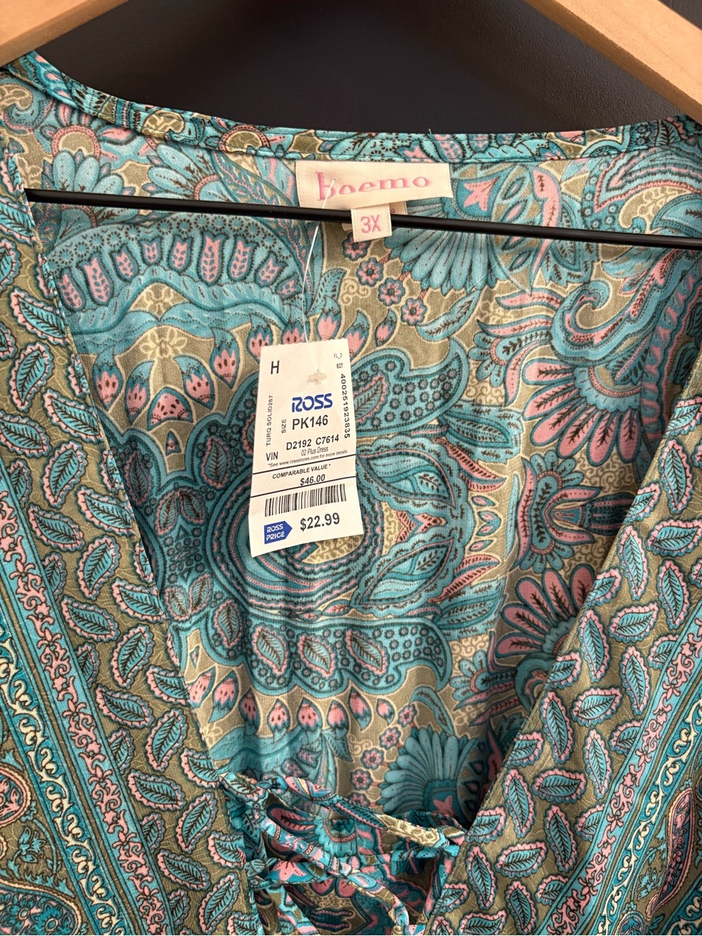 Boho Paisley Maxi Dress in Teal & Aqua - Picture 3 of 5